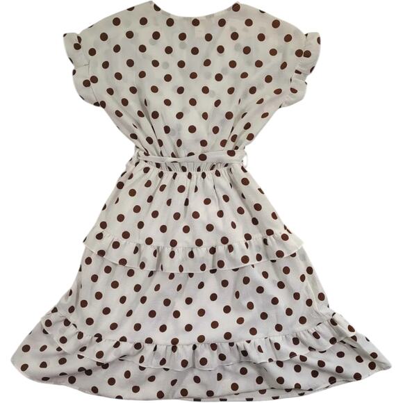 Monteau Women's Surplice Neck Polka Dot Flounce Dress with Tie Front Size XS - Picture 8 of 9